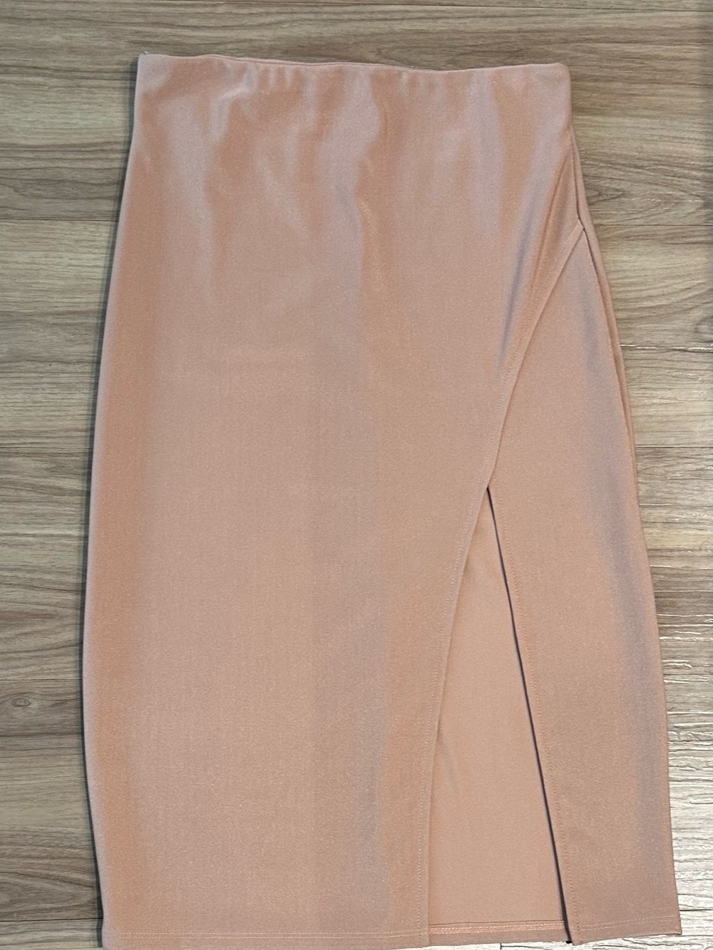 Naked Wardrobe Pink Pencil Skirt With Slit Large Bodycon Stretch A5-038